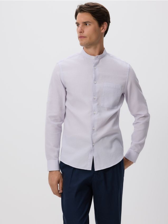 Krekls ar stāvapkaklīti slim fit - RESERVED