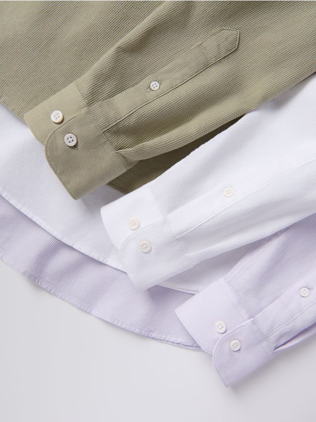 Skjorte i slim fit med mandarinkrave - RESERVED