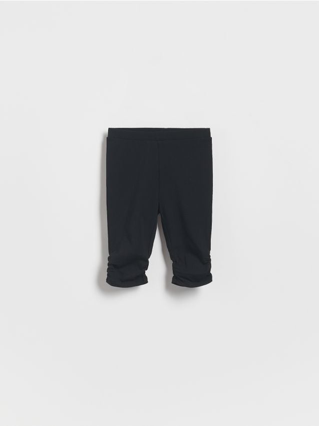 Reserved - Pantaloni scurți biker cu cusătură decorativă - negru