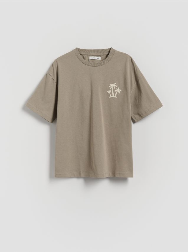 Cotton T-shirt with print - RESERVED