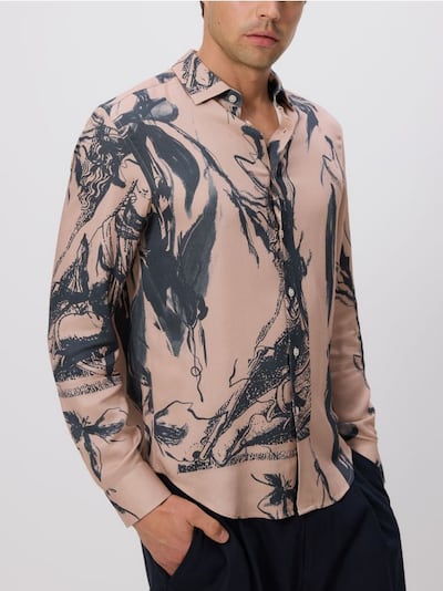 Mintás regular fit ing