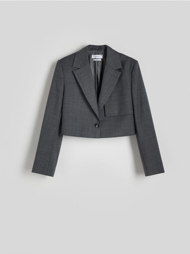 Melange blazer with wool blend - RESERVED