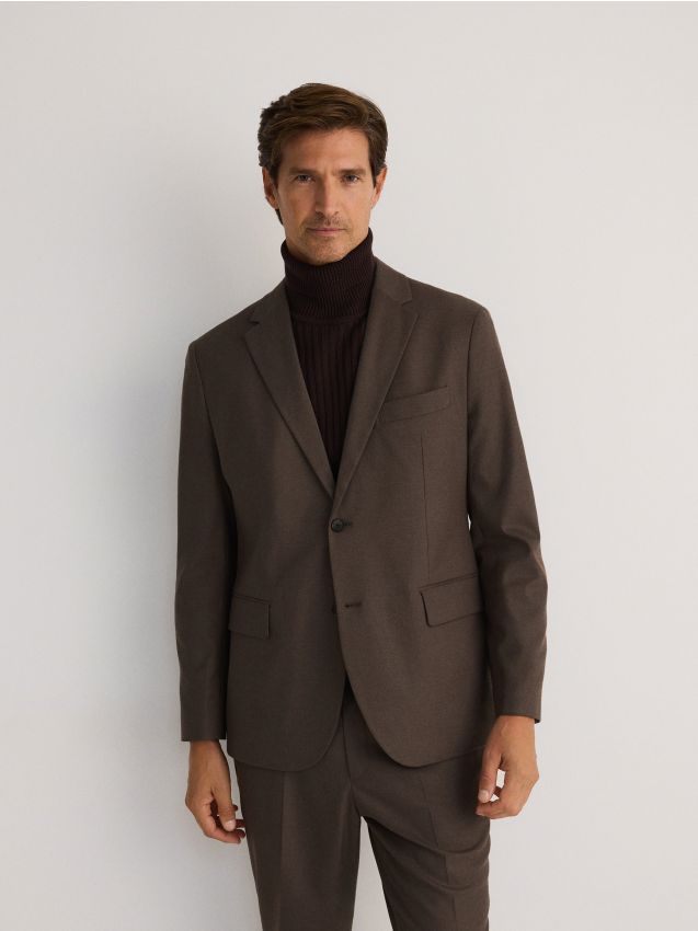 Regular fit blazer with viscose blend - RESERVED