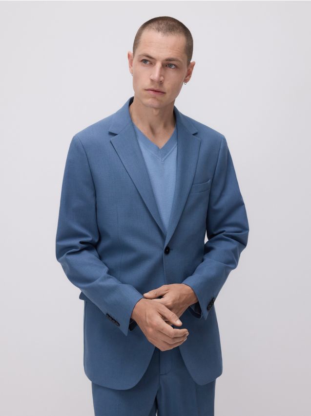 Slim fit linen blend blazer - RESERVED