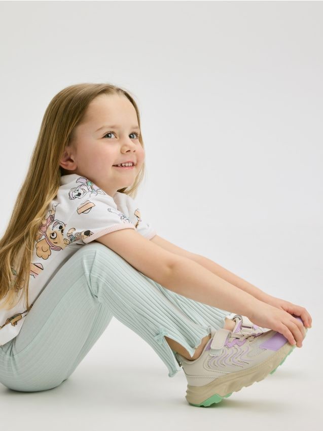 Ribbed leggings with bow - RESERVED