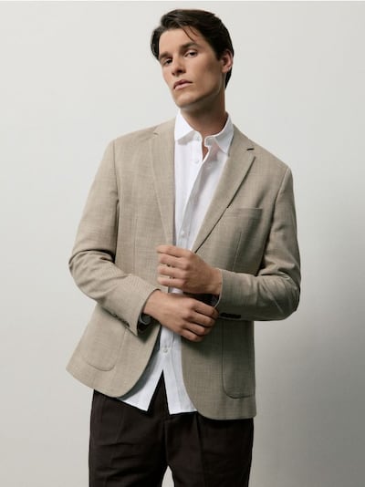 Slim fit švarkas su viskoze