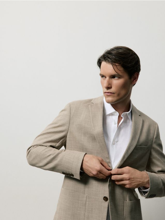 Slim fit blazer with viscose blend - RESERVED