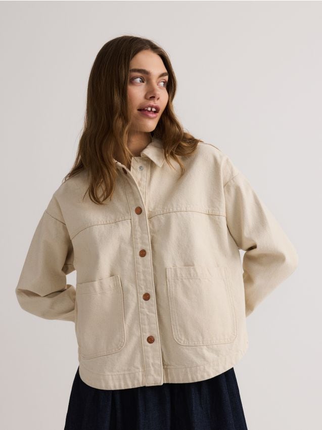 Denim shirt with pockets - RESERVED