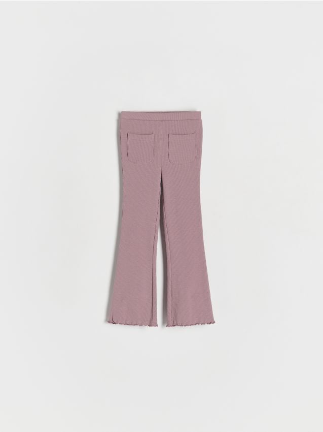 Rib knit flare trousers - RESERVED