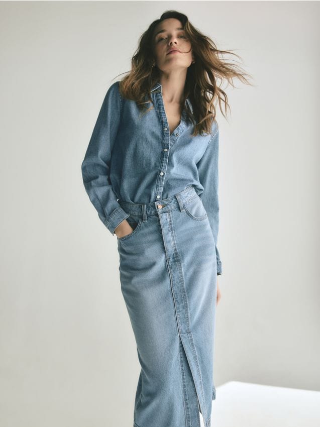 Denim midi skirt - RESERVED