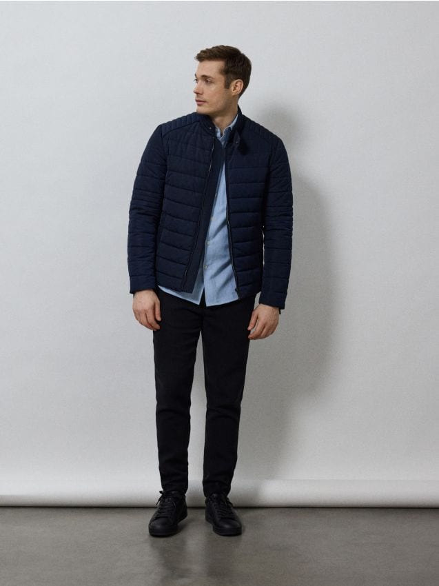 Quilted biker jacket