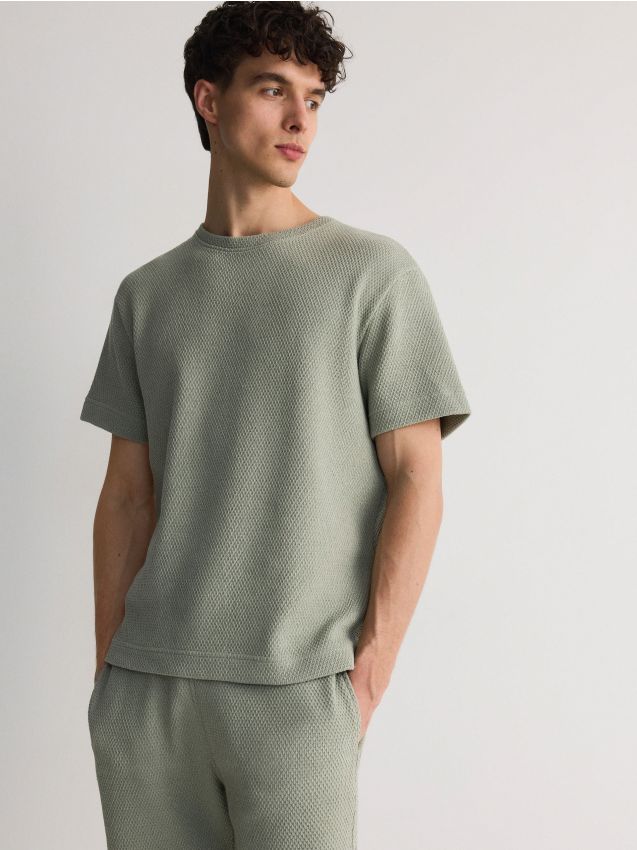 Reserved - tricou comfort fit - verde-oliv deschis