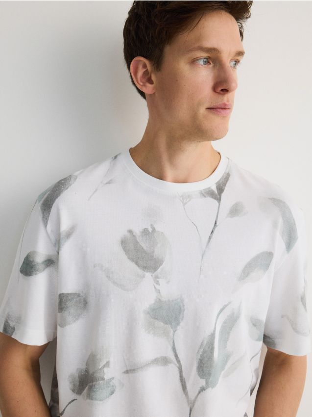 Reserved - tricou comfort fit - crem