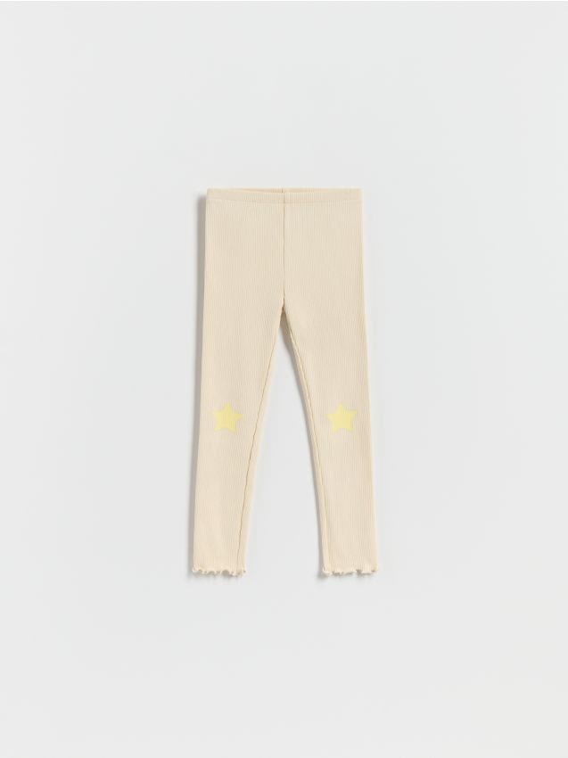 Ribbed leggings with print - RESERVED