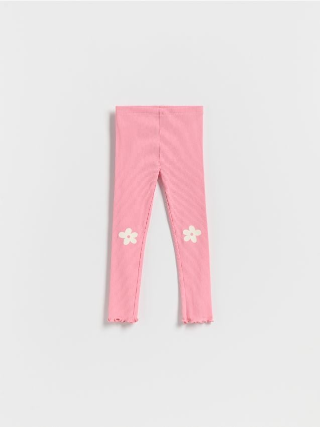 Ribbed leggings with print - RESERVED