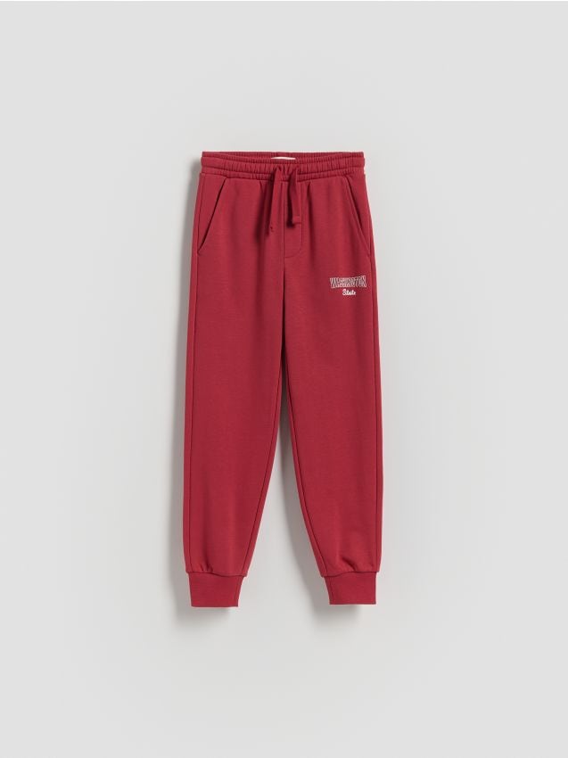Reserved - Pantaloni jogger din bumbac - roșu