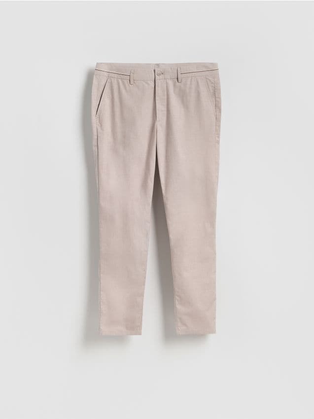 Plain chino slim trousers - RESERVED