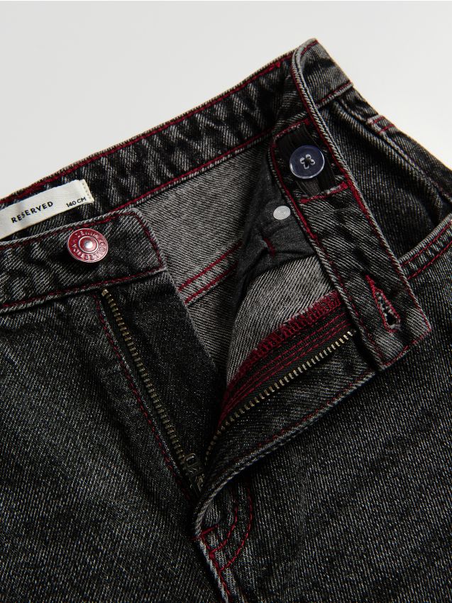 Wide‑leg jeans with rolled‑up hem - RESERVED