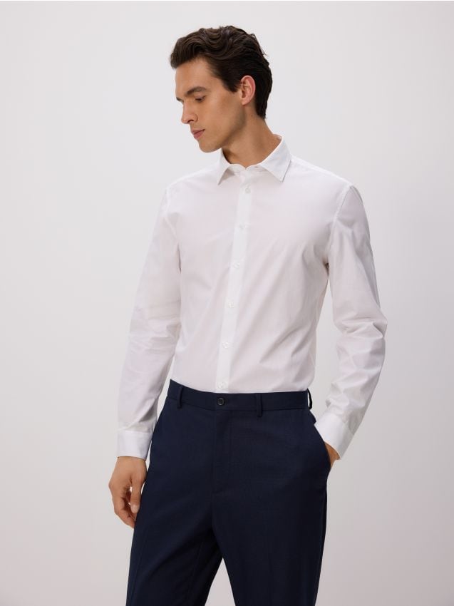Chemise à coupe slim en coton égyptien - RESERVED
