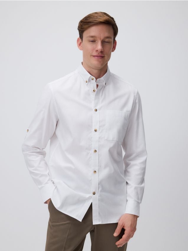 Regular fit cotton shirt - RESERVED
