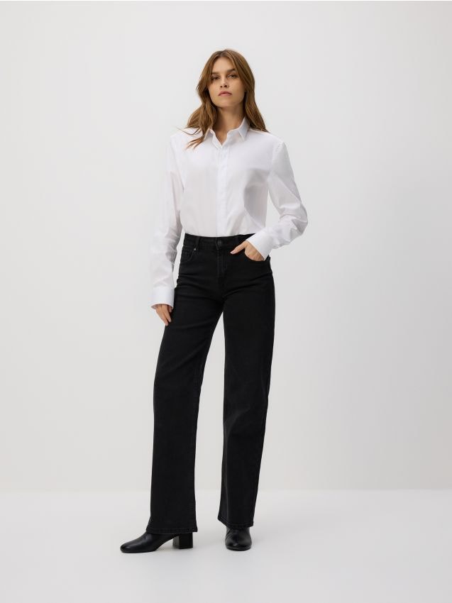 Reserved - Blugi straight - negru