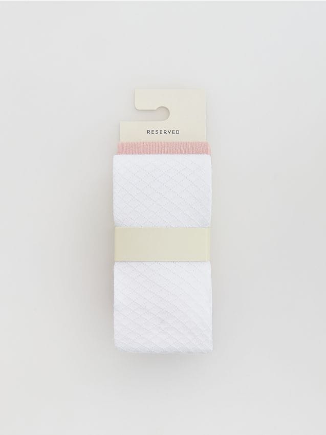 Reserved - Gemusterte Strumpfhose mit hohem Baumwollanteil, 2er-Pack - bunt