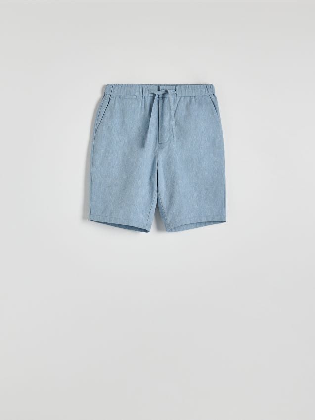 Regular shorts with linen blend - RESERVED