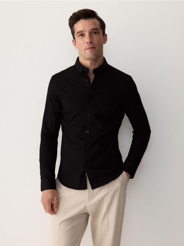 Super slim fit cotton rich shirt - RESERVED