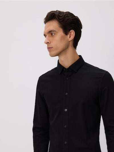 Hemd in Super-Slim-Fit mit hohem Baumwollanteil