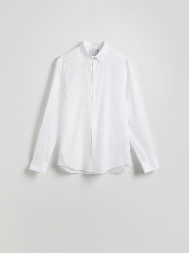 Camicia regular fit in misto lino - RESERVED