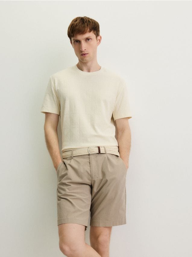 Chino shorts with belt - RESERVED