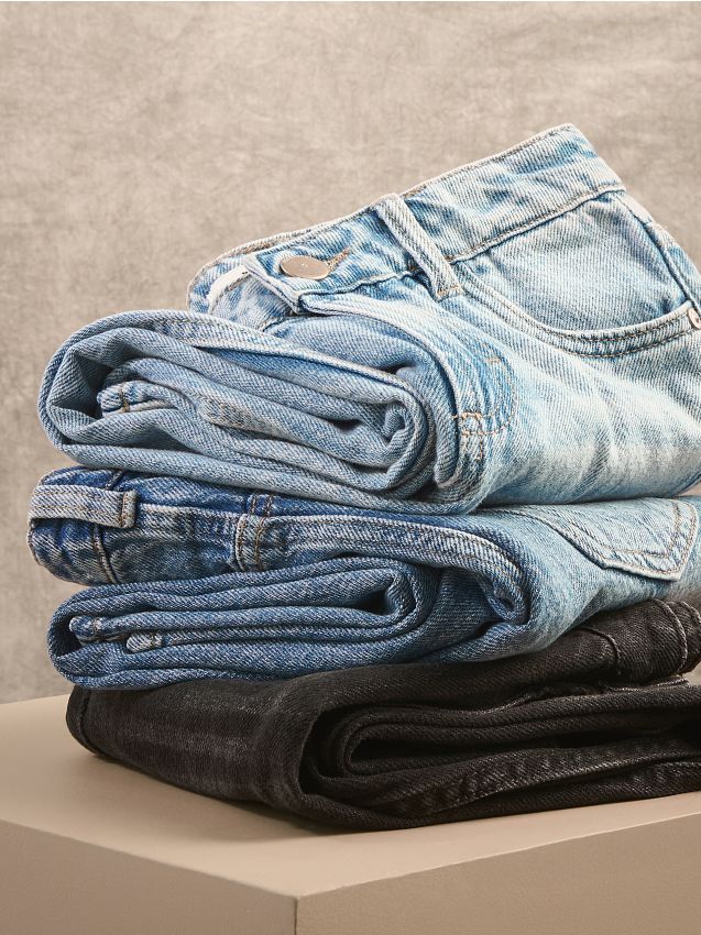 Reserved - Blugi straight fit - albastru