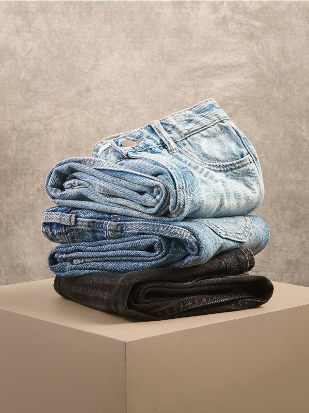 Reserved - Blugi straight fit - albastru