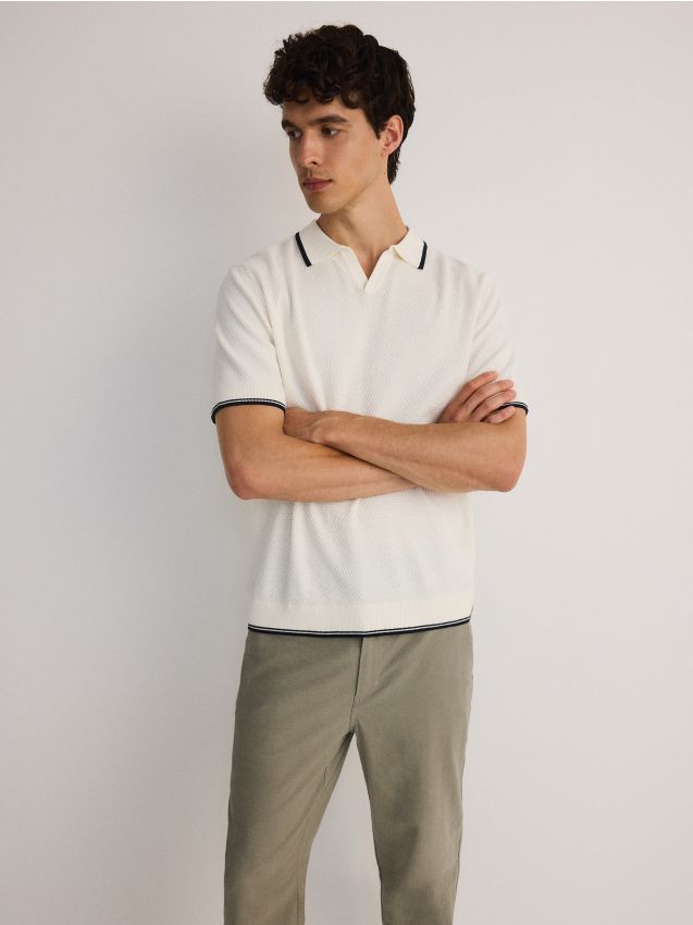 Reserved - men`s sweater - alb