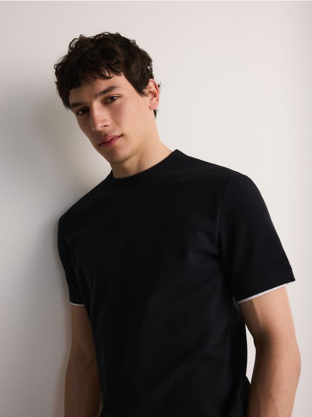 Reserved - t-shirt cu aplicații - negru