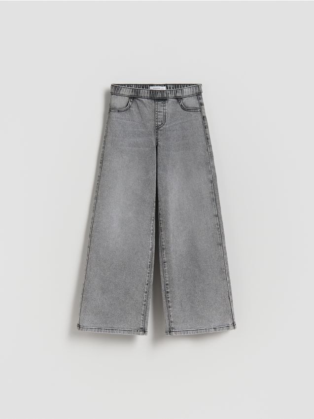 Elastic wide leg jeans - RESERVED