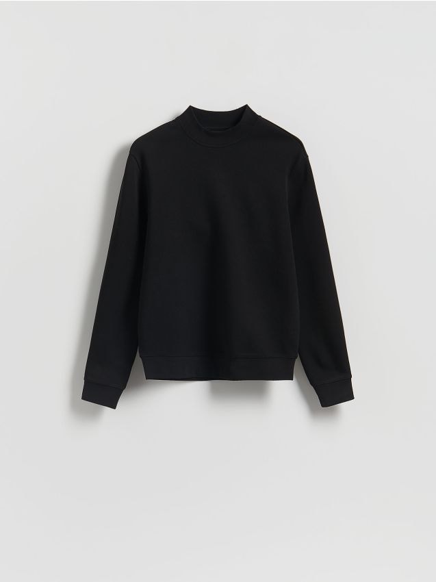 Reserved - Bluză sport cu guler înalt - negru