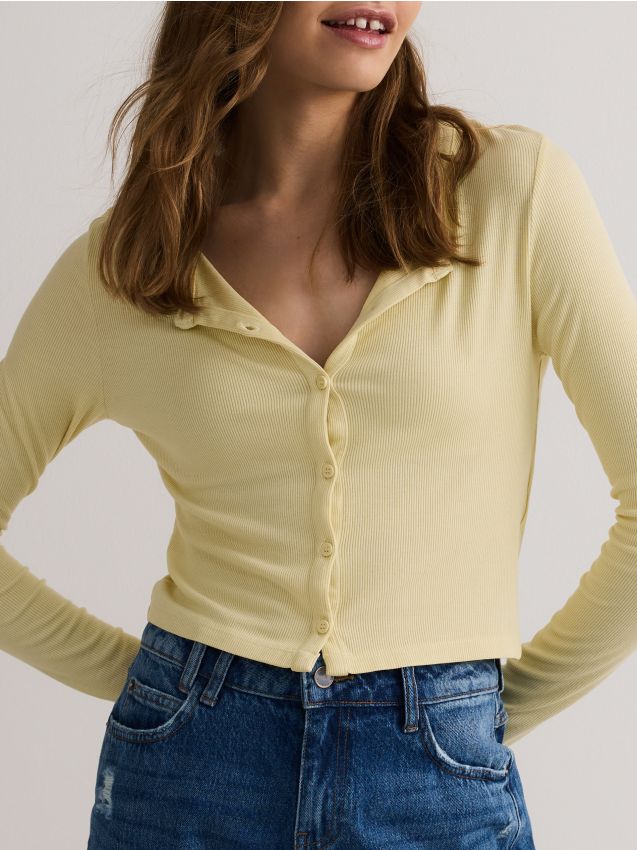 Reserved - LADIES` BLOUSE - galben-deschis Reserved - LADIES` BLOUSE - galben-deschis