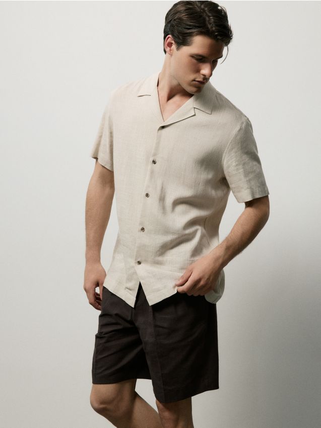 Regular linen blend shorts - RESERVED