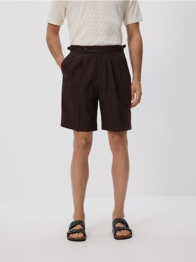 Regular linen blend shorts