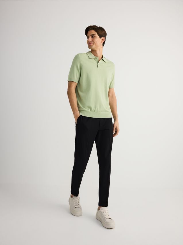 Viscose rich polo jumper - RESERVED
