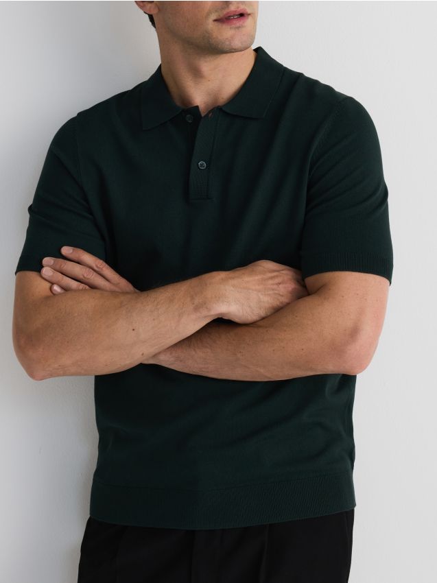 Viscose rich polo jumper - RESERVED