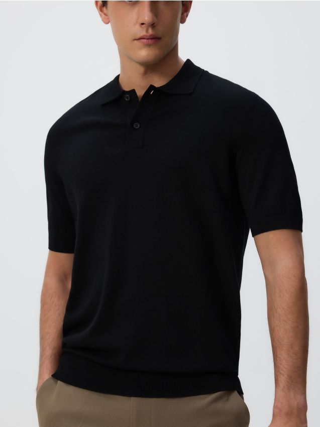 Viscose rich polo jumper - RESERVED