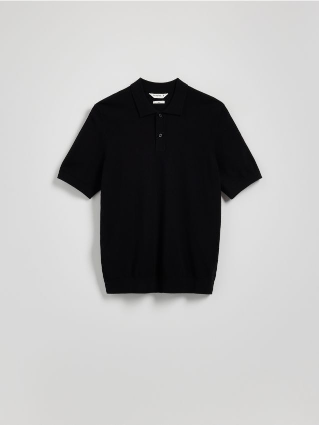 Sweter polo z wiskozą - RESERVED