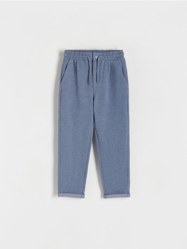 Reserved - pantaloni chino din jerseu - albastru metalizat