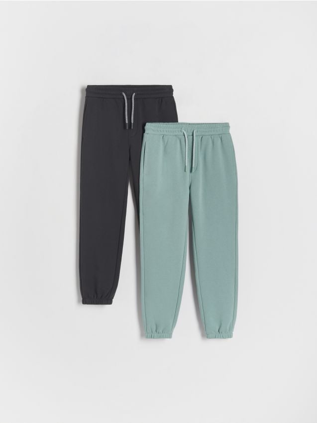 Reserved - set de 2 pantaloni jogger cu conținut ridicat de bumbac - turcoaz