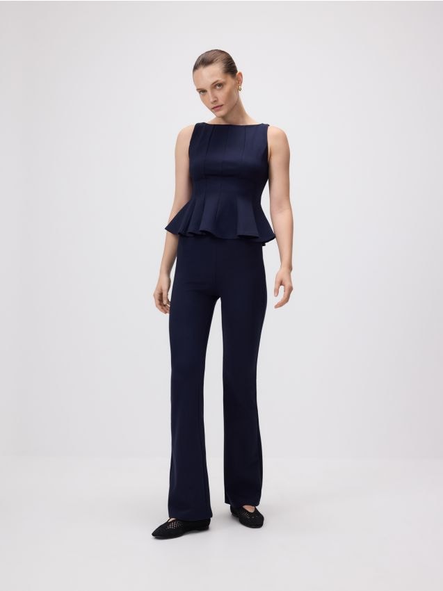 Viscose blend flare trousers - RESERVED