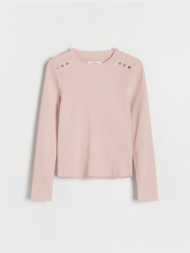 Rib knit cotton blouse - RESERVED