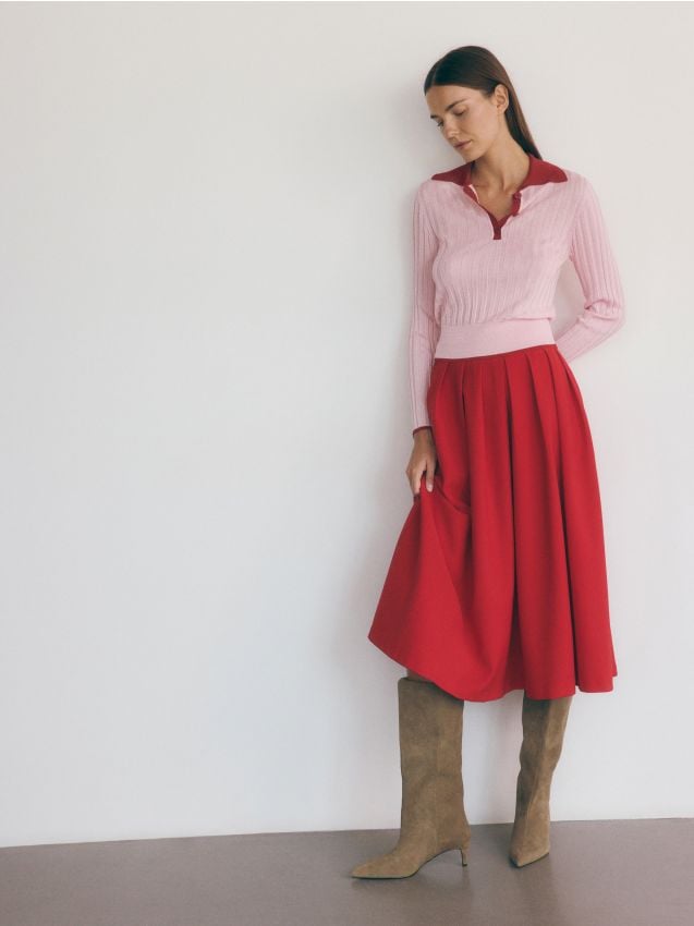 Midi skirt with pleats - RESERVED
