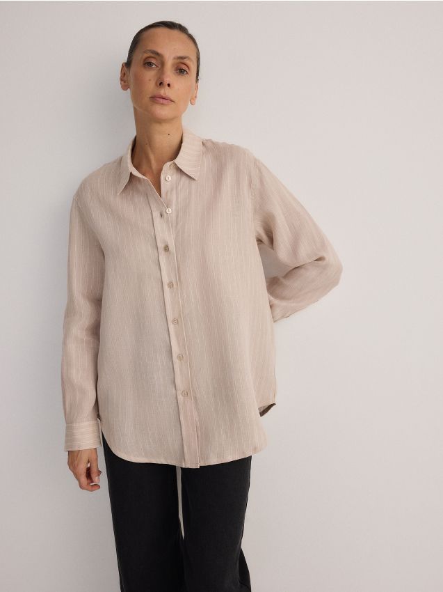 Oversized linen shirt - RESERVED